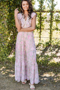 pink floral maxi dress