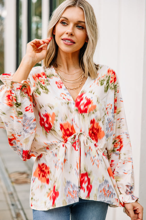 abstract floral blouse