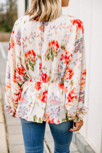 abstract floral blouse