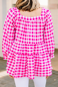 pink gingham top