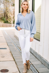 blue crop sweater