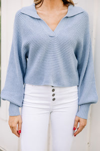 blue crop sweater