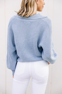 blue crop sweater