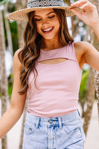 Shared With You Mauve Pink Cutout Tank
