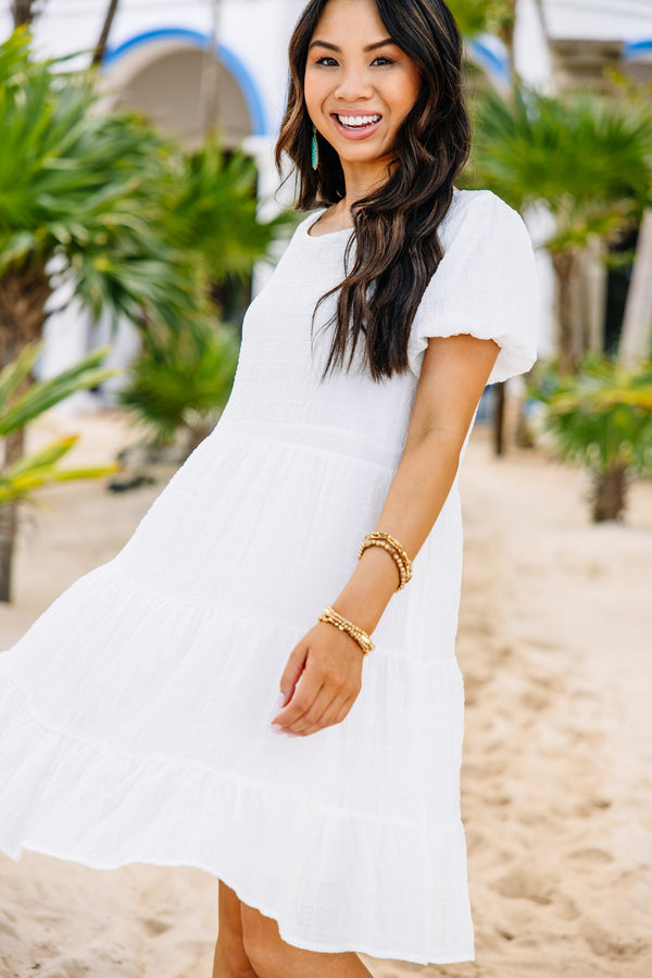 It All Makes Sense White Tiered Dress Shop the Mint It All Makes Sense White Tiered Dress Shop the Mint