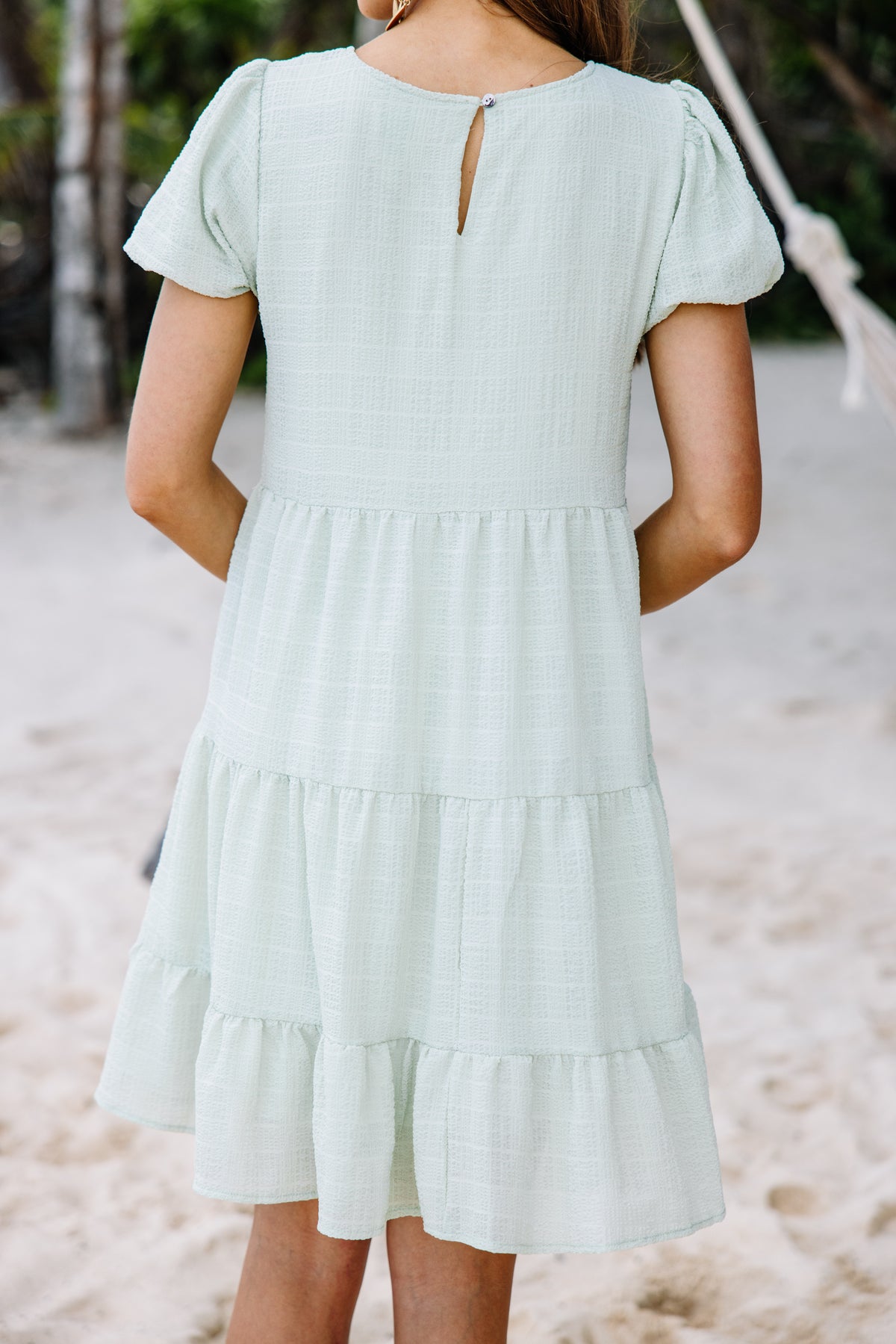 It All Makes Sense Sage Green Tiered Dress Shop the Mint