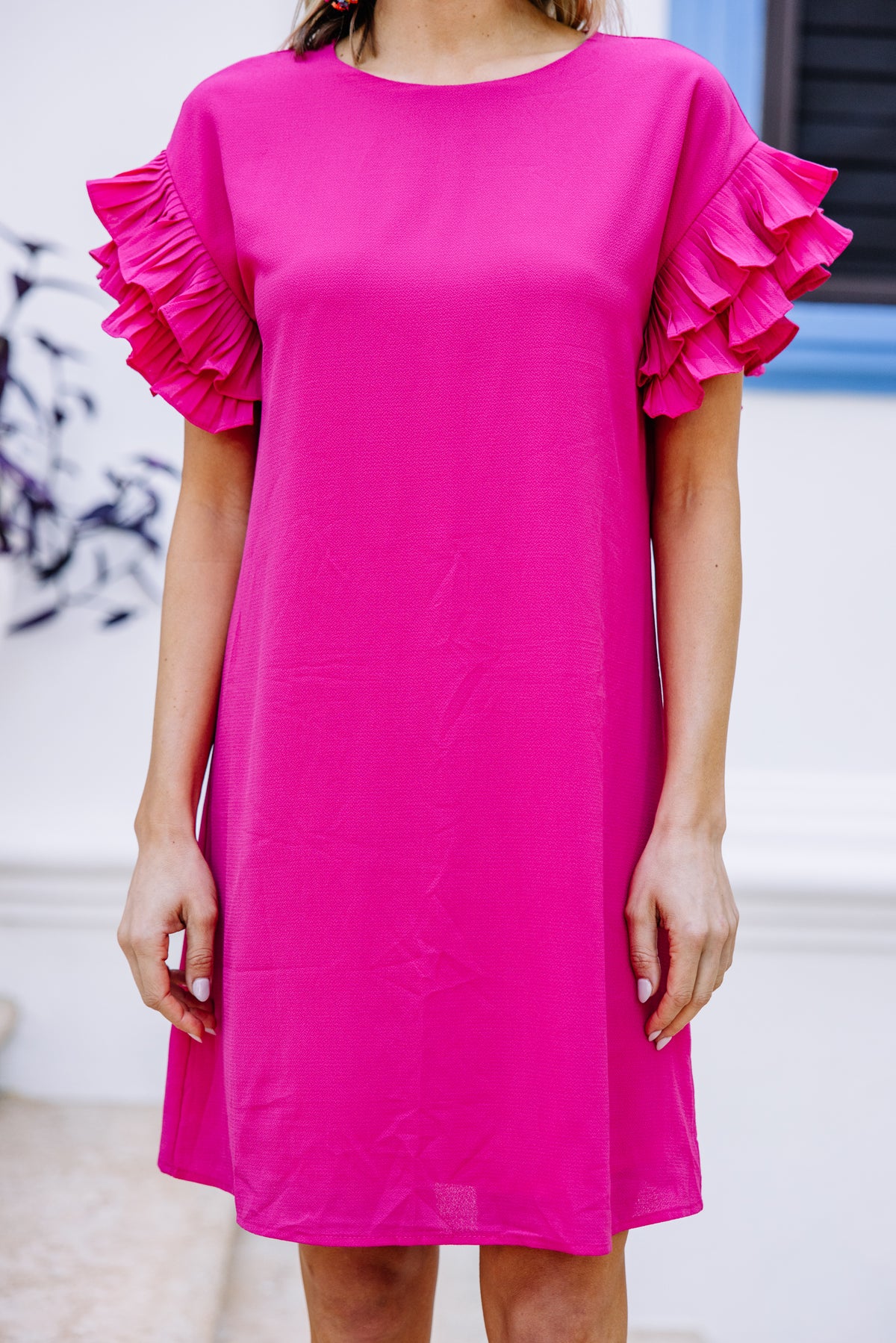 What A Vision Fuchsia Pink Ruffled Dress Shop the Mint