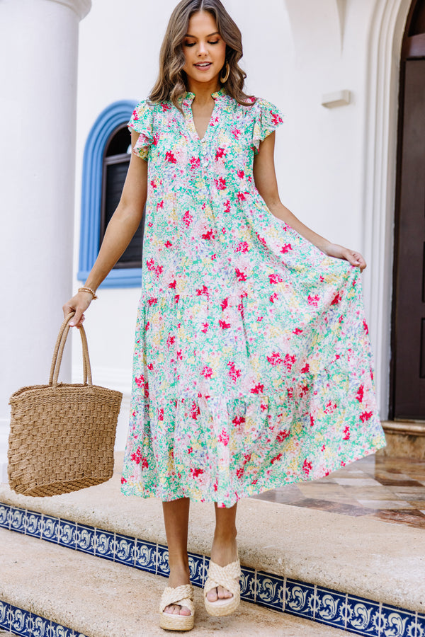 It's Another Day Green Ditsy Floral Midi Dress, Small - The Mint Julep Boutique | Women's Boutique Clothing It's Another Day Green Ditsy Floral Midi Dress, Small - The Mint Julep Boutique | Women's Boutique Clothing