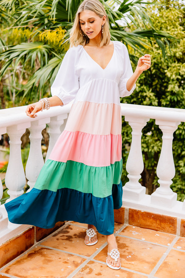 Bright On Time Off White Colorblock Maxi Dress – Shop the Mint