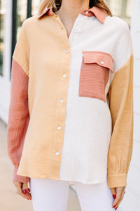 It's A New Dawn Straw Yellow Colorblock Top