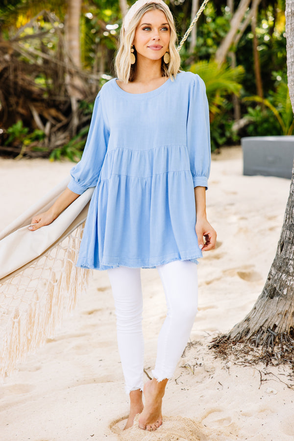 Make You Better Light Blue Tiered Tunic – Shop the Mint
