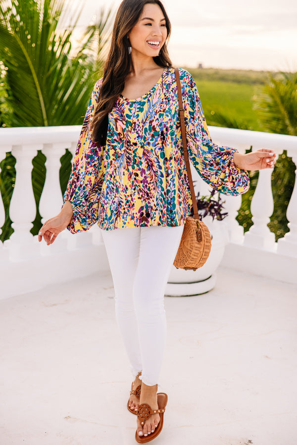 Just You Wait Sunshine Yellow Floral Blouse