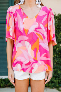 chic abstract print blouse