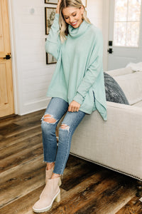 Special Moments Light Green Cowl Neck Tunic