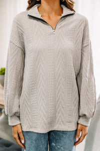 gray cable knit pullover
