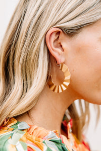 gold textured hoops