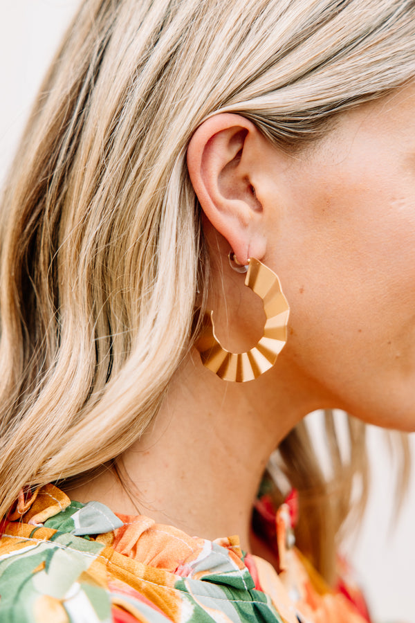 gold textured hoops