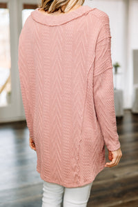 pink cable knit cardigan