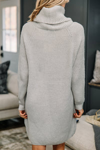 It's Who You Are Gray Sweater Dress
