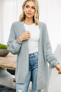 gray knit cardigan 