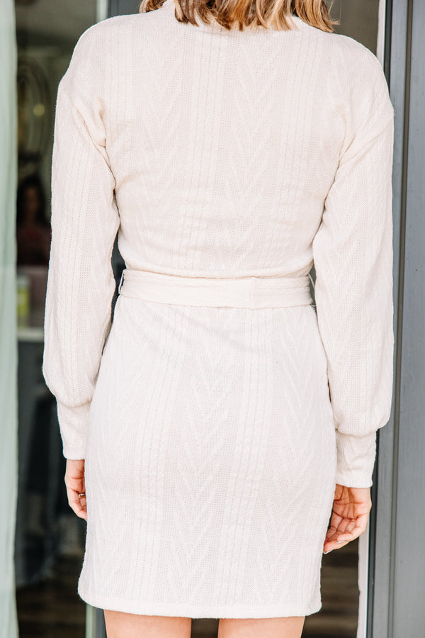 white turtleneck sweater dress