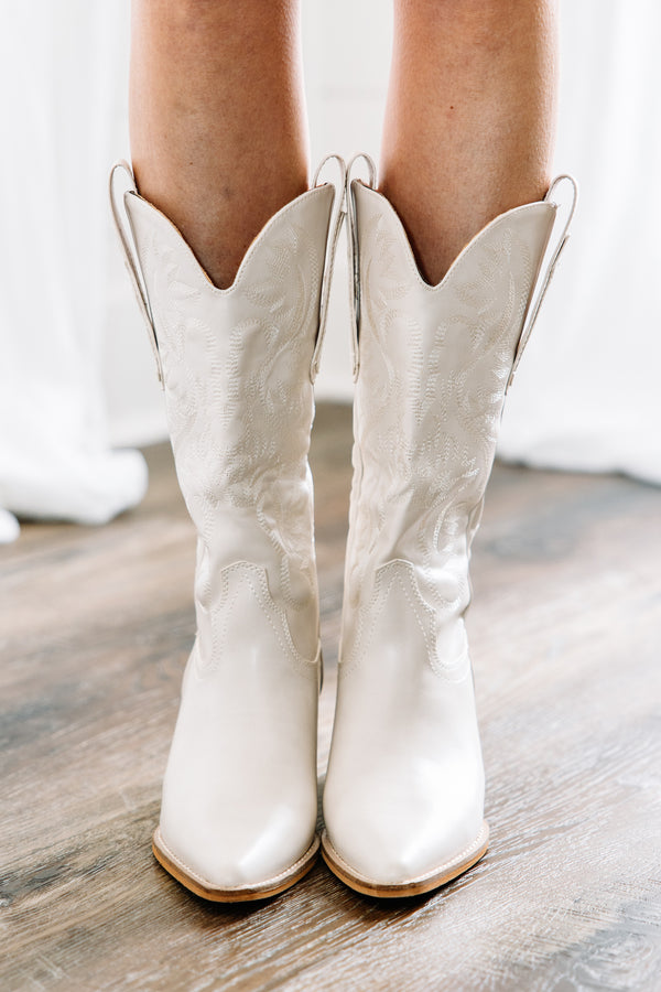 cream western boots