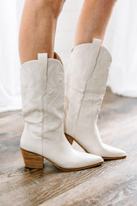 cream western boots