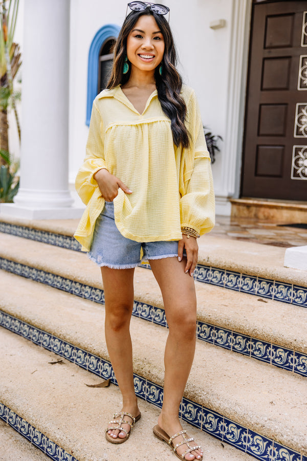yellow cotton blouse