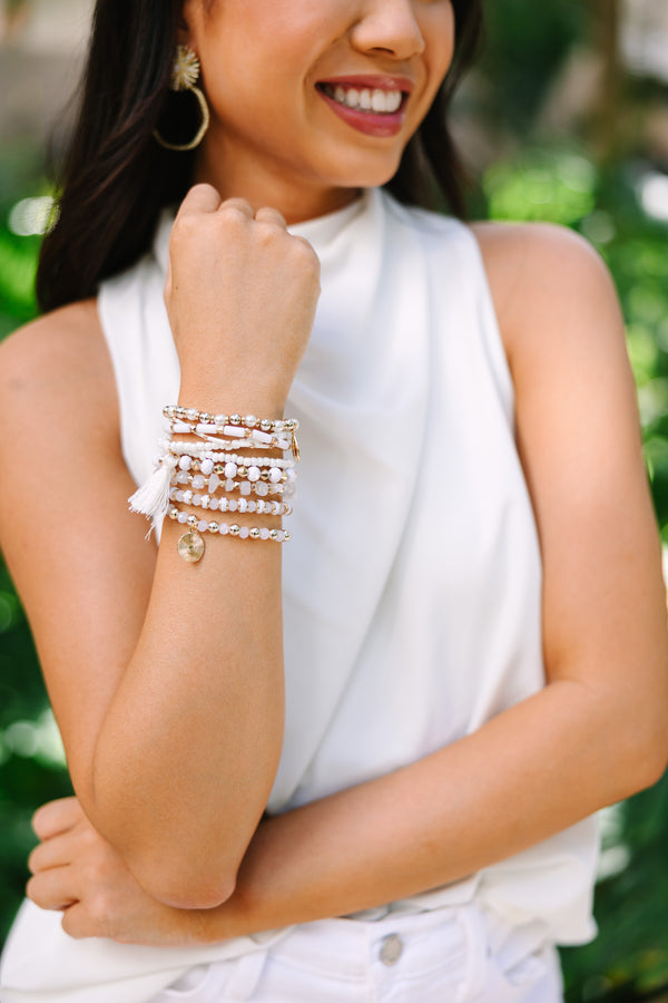 Want It All White Beaded Bracelet Set – Shop the Mint