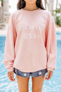 pink graphic sweatshirt