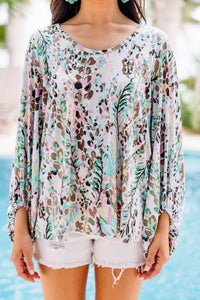 watercolor floral blouse