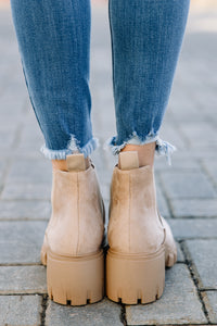 brown chunky booties