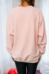 pink corded graphic sweatshirt