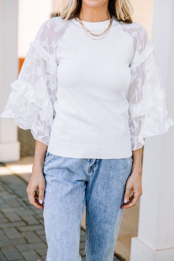 white lace sleeve blouse