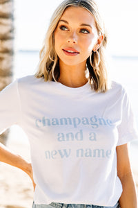 Champagne and a New Name White Graphic Tee