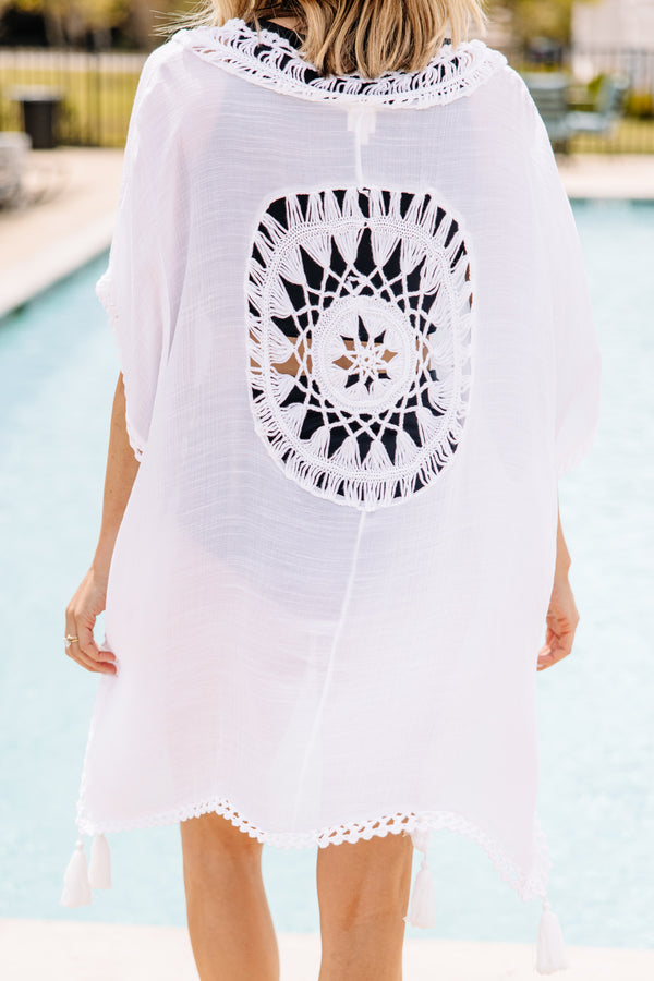 Surf Gypsy: Resort Relaxation White Crochet Dress Cover-up