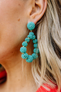 blue beaded earrings