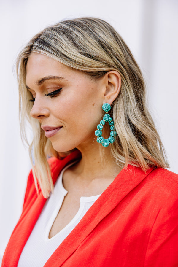 blue beaded earrings