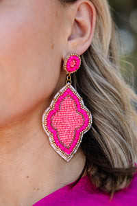 pink beaded earrings