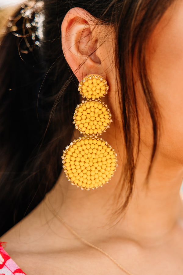 Be The One Yellow Beaded Earrings