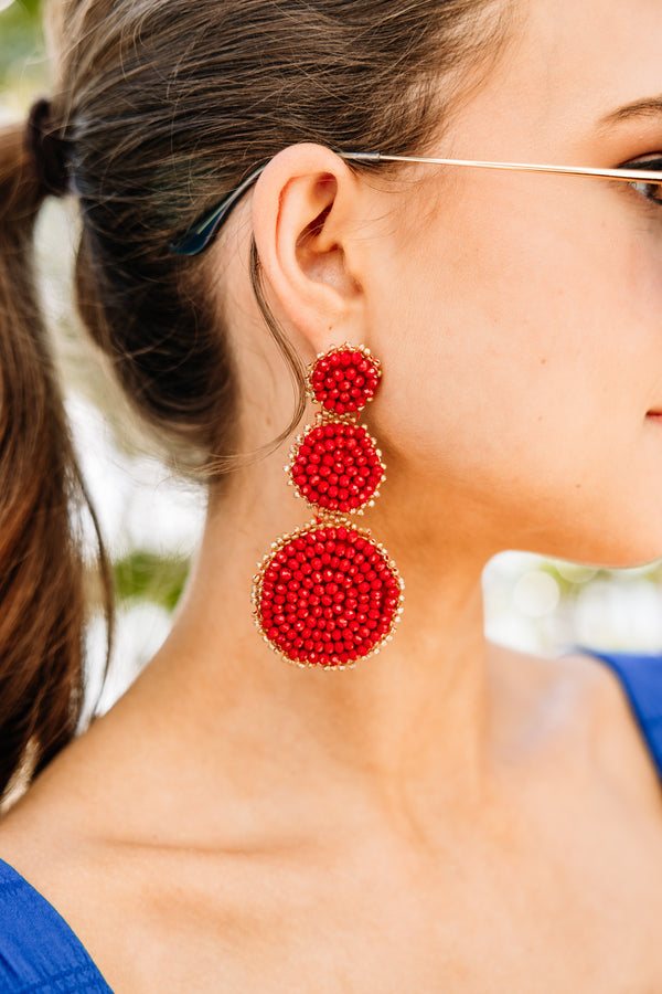 Be The One Red Beaded Earrings