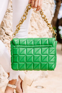 Watch Closely Green Stitched Purse