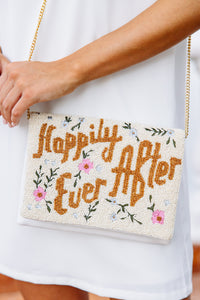 Happily Ever After White Beaded Clutch/Purse