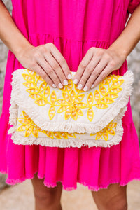 Come Along Yellow Floral Clutch/Purse