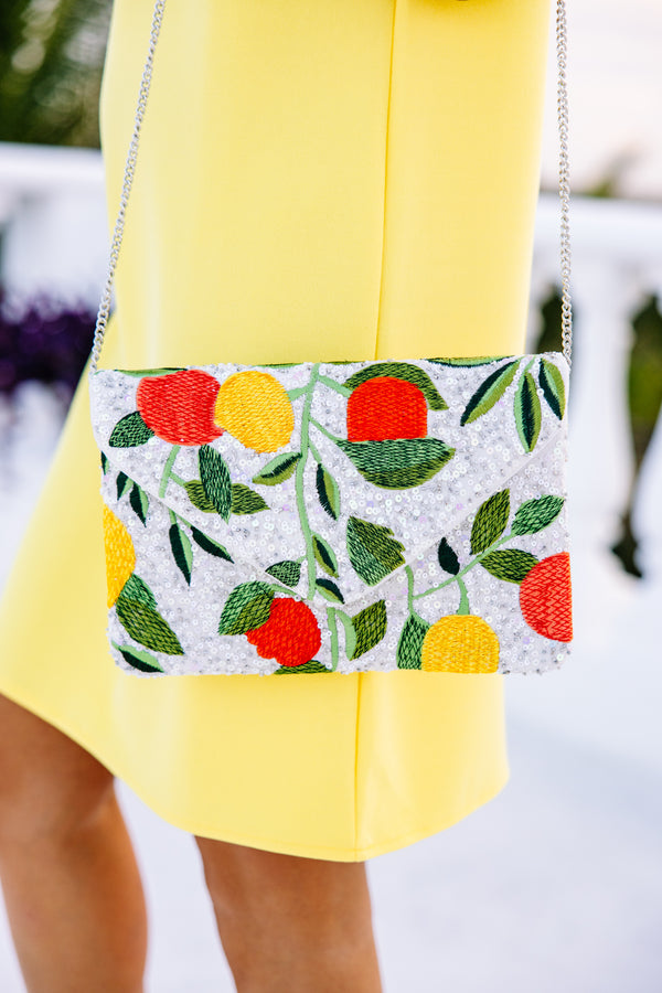 sequin fruit purse