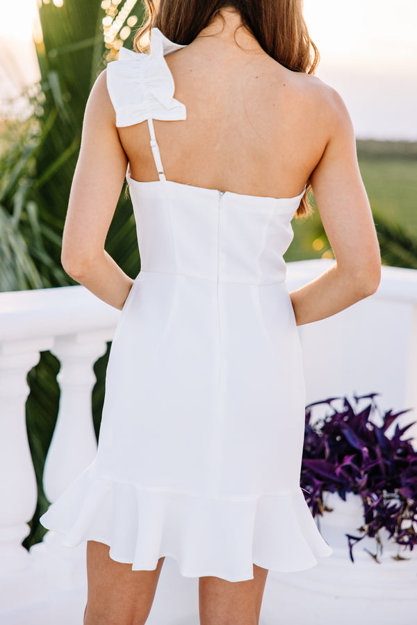 Eliza J Dresses Navy Blue Lots To Love White Ruffled One Shoulder Dress Shop The Mint Eliza J Dresses Navy Blue Lots To Love White Ruffled One Shoulder Dress Shop The Mint