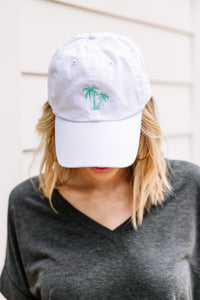 palm embroidered hat