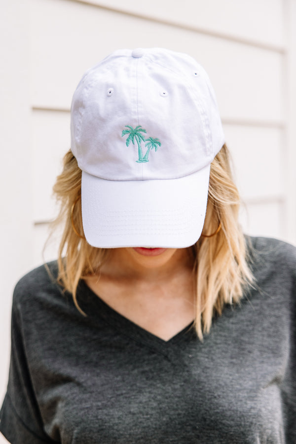 palm embroidered hat