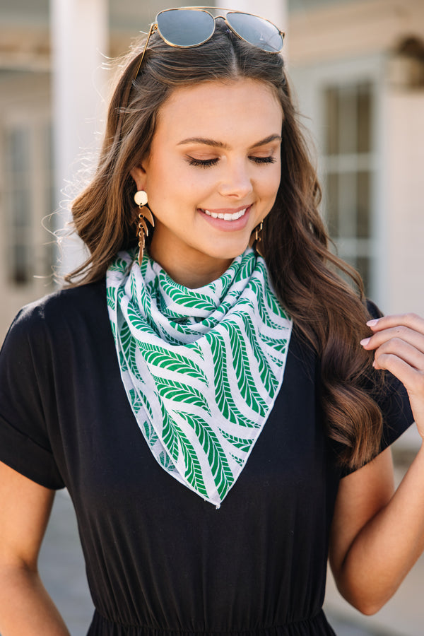 green printed scarf