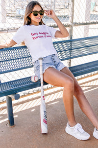 Hot Dogs & Home Runs White Graphic Tee